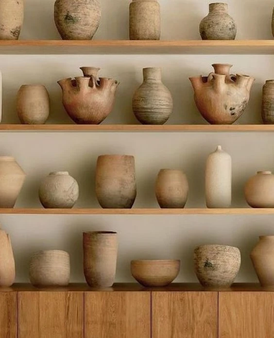 Poteries, vases style naturel, wabi-sabi