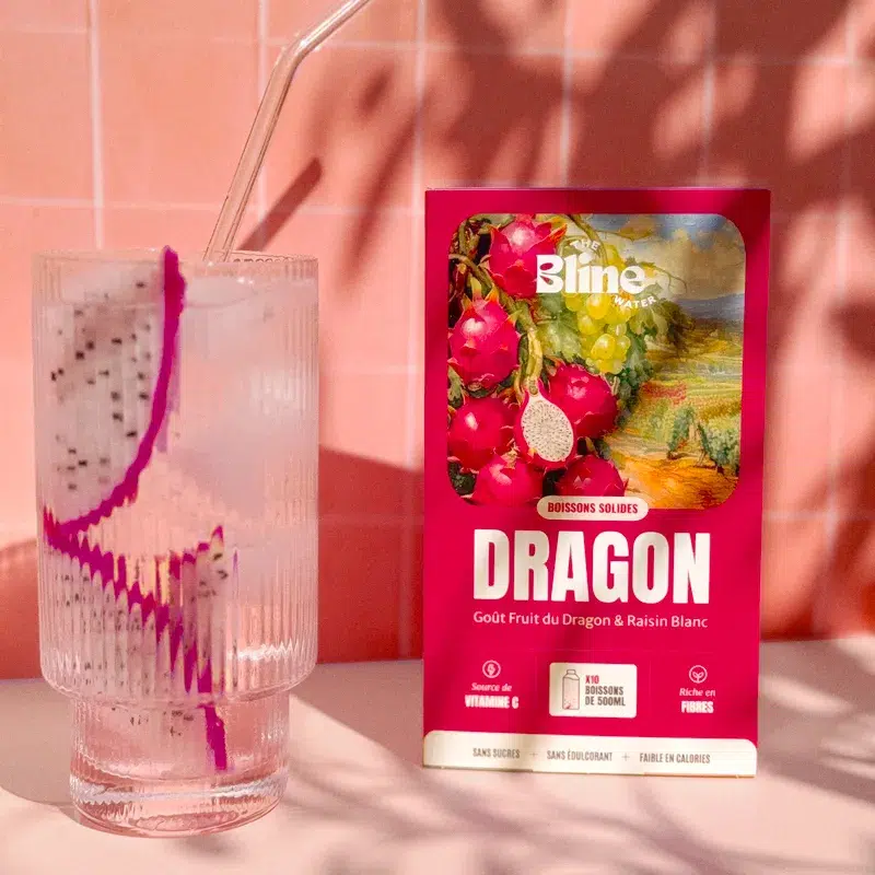 Boisson solide sans sucres au fruit du dragon et raisin blanc